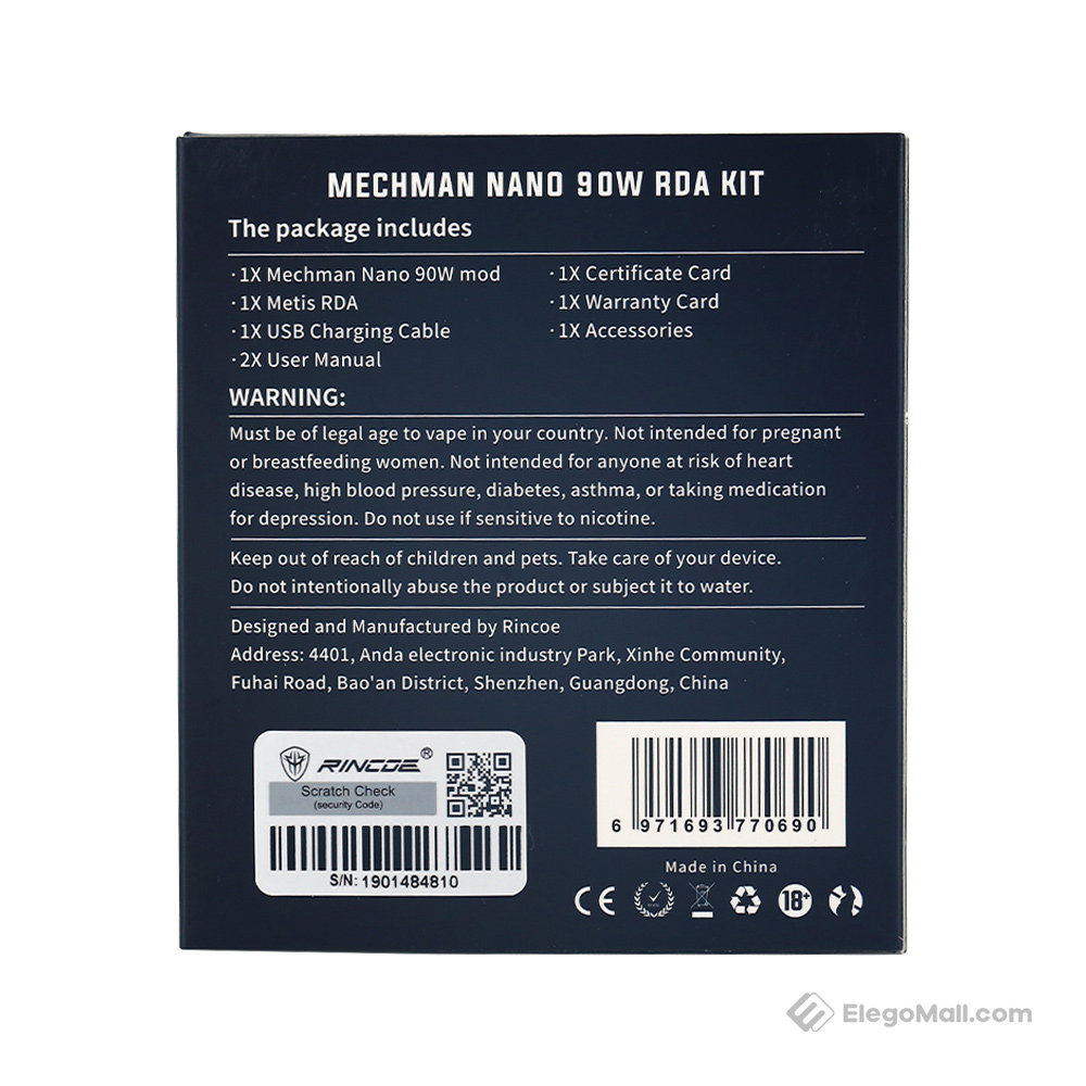 Rincoe Mechman Nano 90W RDA Box Kit